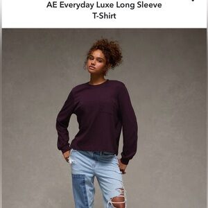 American Eagle Everyday Luxe Long Sleeve Pocket T-Shirt